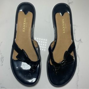 Sesto Meucci Patent Leather Flip Flop